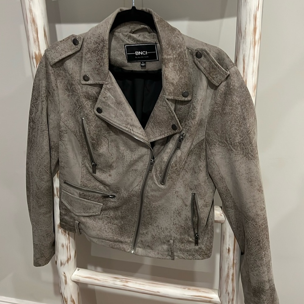 Gray leather like Jacket